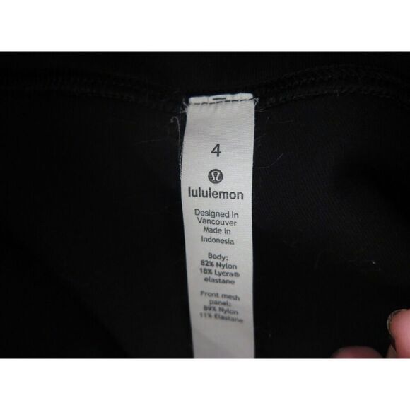 Lululemon Women's Sz 4 Black Tech Mesh Full Length Leggings - Picture 3 of 7